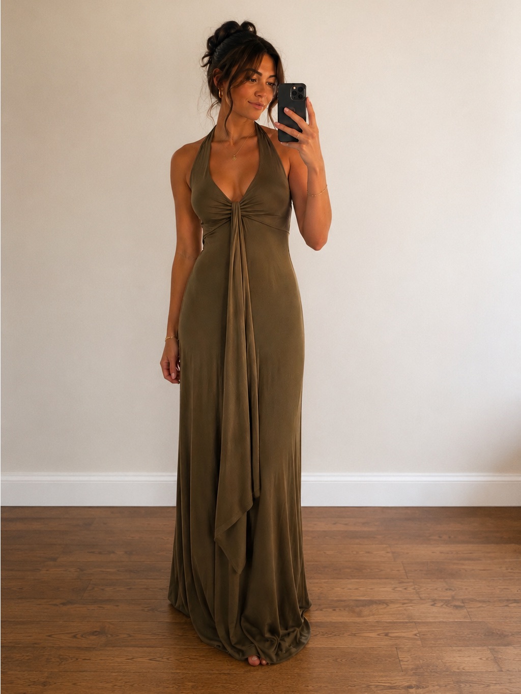 Tommy Bahama Light Brown Halter Maxi Dress